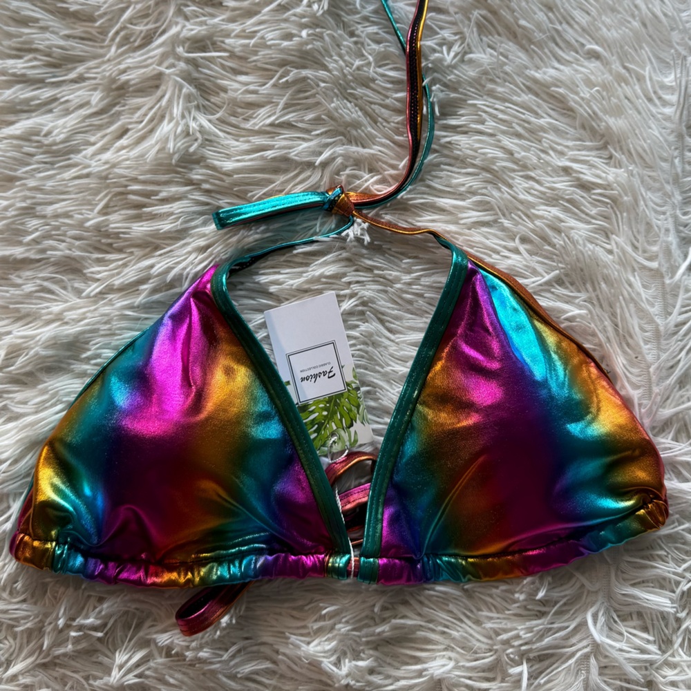 Ombré Metallic Bikini Top